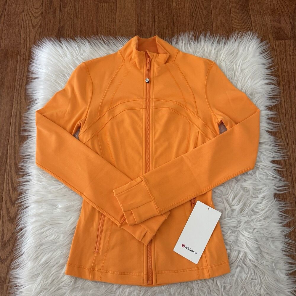 Lululemon Define Jacket Women’s Size 4 Tiger Orange Full Zip Athleisure Luon NWT